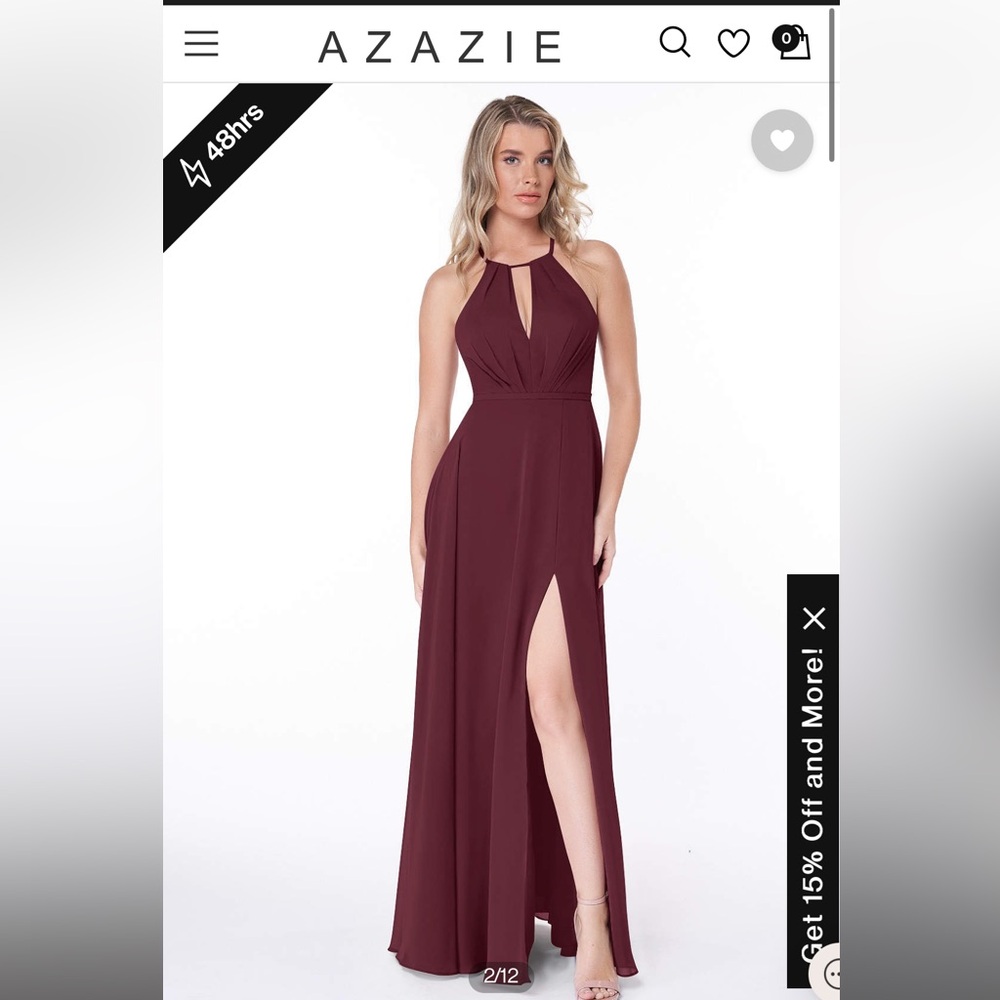 Maroon (cabernet) Azazie Bridesmaid Maxi Dress